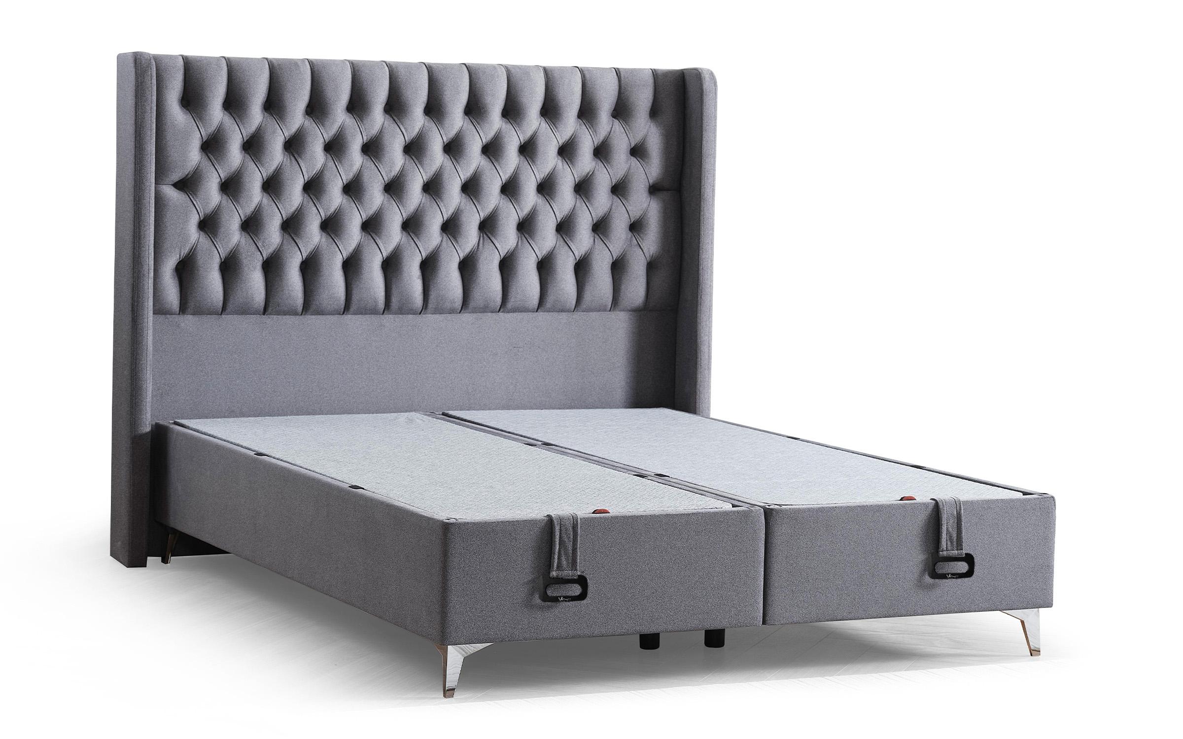 Κρεβάτι Box spring 160/200 Velona + στρώμα, γκρί  3